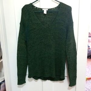 Forest green H&M v-neck sweater